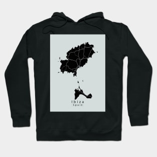 Ibiza Spain Island Map dark Hoodie